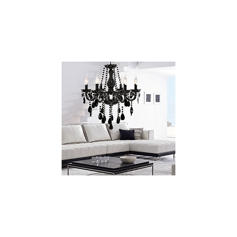 Luster Black Crystal Modern 6 svetiel