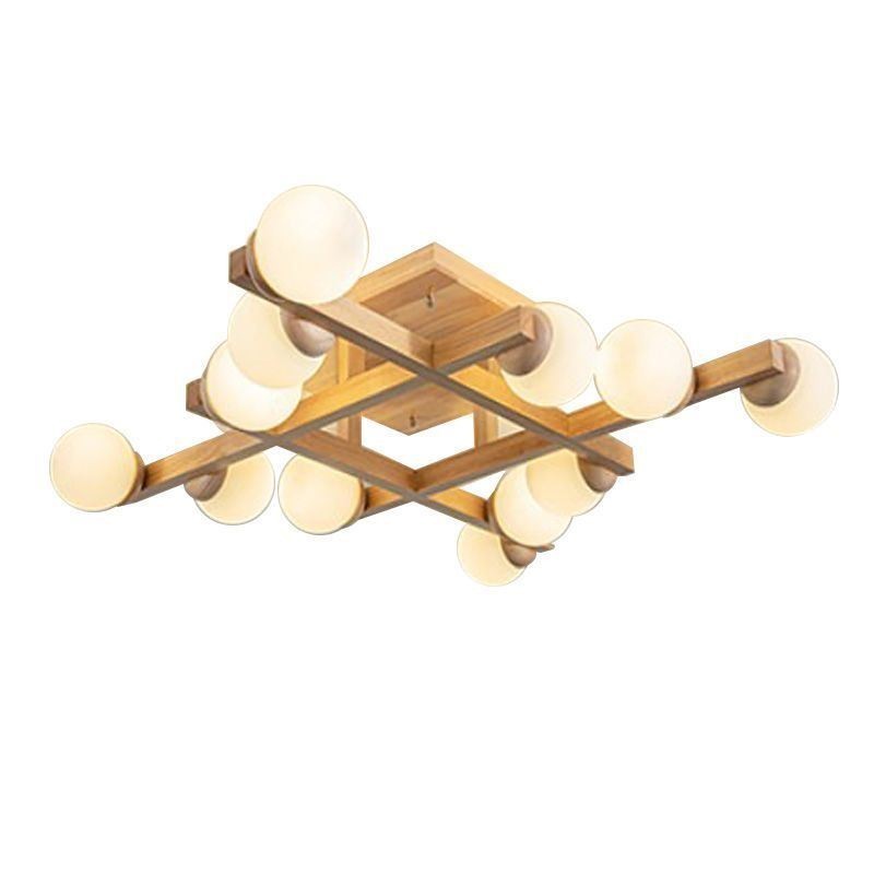 Japonské drevené stropné svietidlo Magic Bean molekulárna stropná lampa