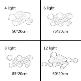 Japonské drevené stropné svietidlo Magic Bean molekulárna stropná lampa