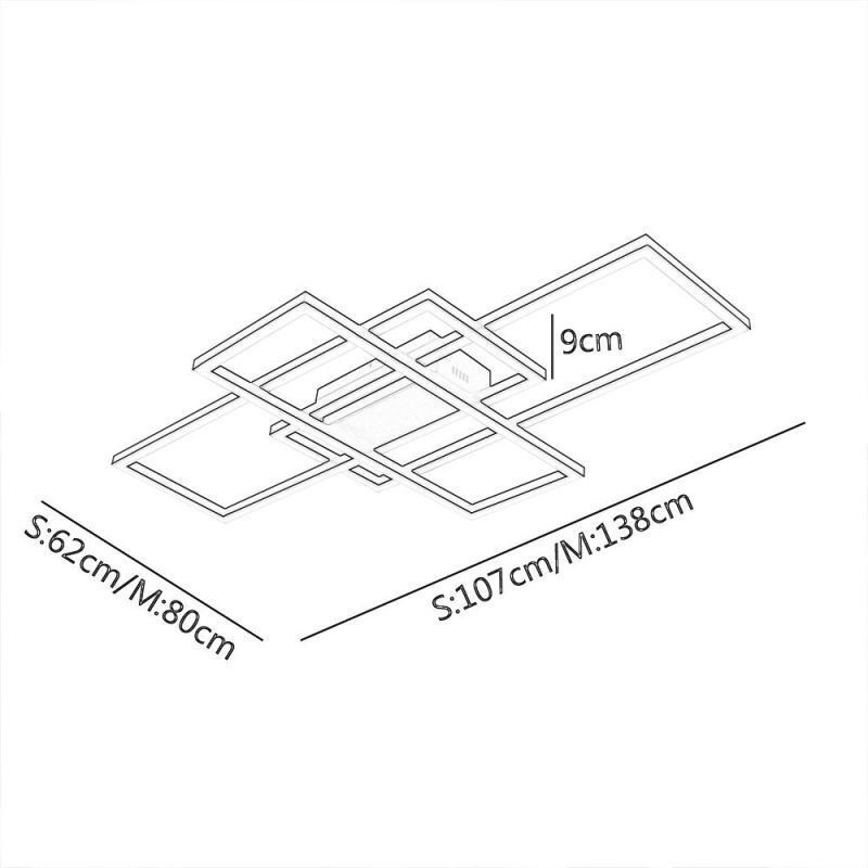 Moderné stropné geometrické štvorcové stropné svietidlo