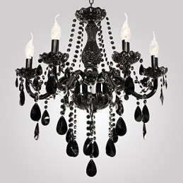 Luster Black Crystal Modern 6 svetiel