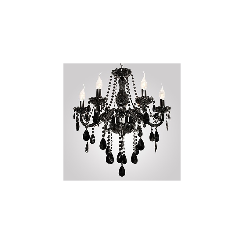 Luster Black Crystal Modern 6 svetiel