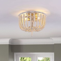 Farmhouse Wood Beaded zapustené Celling Light 3 svietidlo
