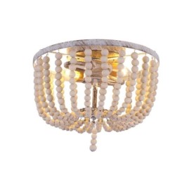 Farmhouse Wood Beaded zapustené Celling Light 3 svietidlo