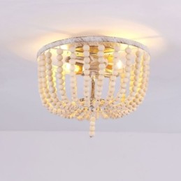 Farmhouse Wood Beaded zapustené Celling Light 3 svietidlo