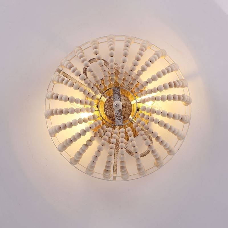 Farmhouse Wood Beaded zapustené Celling Light 3 svietidlo