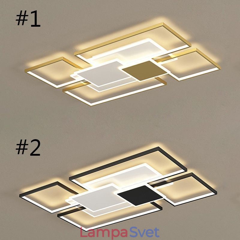 Moderné stropné svietidlo s 2 vrstvami geometrického svietidla so zapustenou montážou