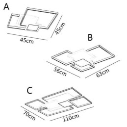 Moderné stropné svietidlo s 2 vrstvami geometrického svietidla so zapustenou montážou