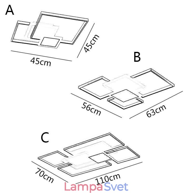 Moderné stropné svietidlo s 2 vrstvami geometrického svietidla so zapustenou montážou