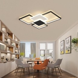 Moderné stropné svietidlo s 2 vrstvami geometrického svietidla so zapustenou montážou