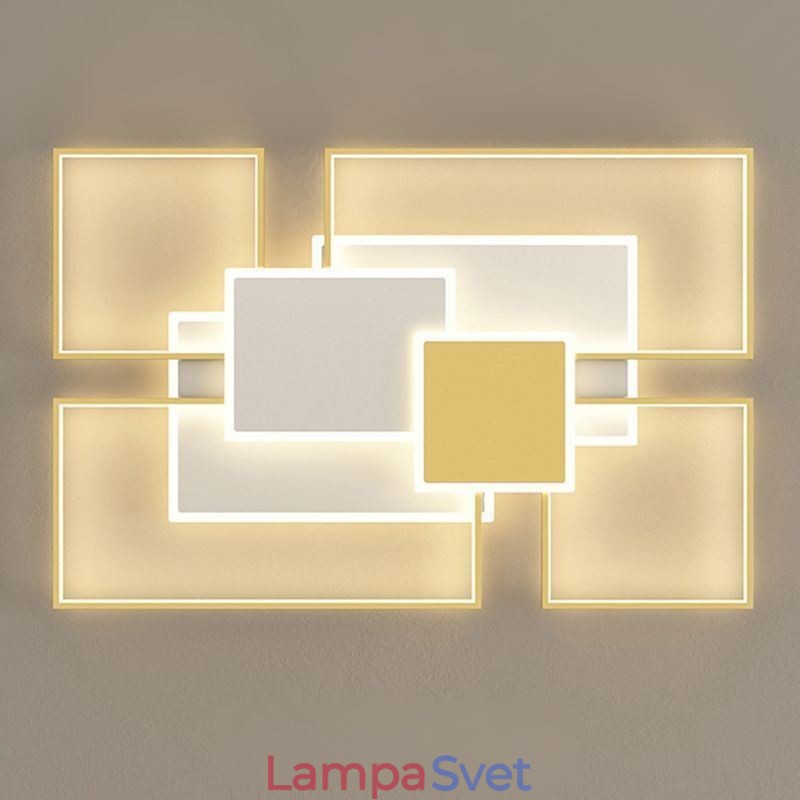 Moderné stropné svietidlo s 2 vrstvami geometrického svietidla so zapustenou montážou