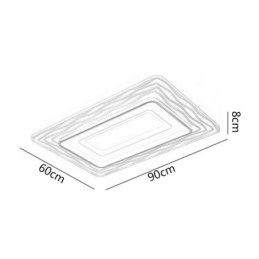 Obdĺžnikové zapustené minimalistické akrylové ultratenké stropné svietidlo