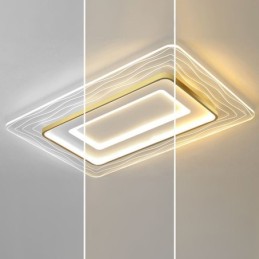 Obdĺžnikové zapustené minimalistické akrylové ultratenké stropné svietidlo