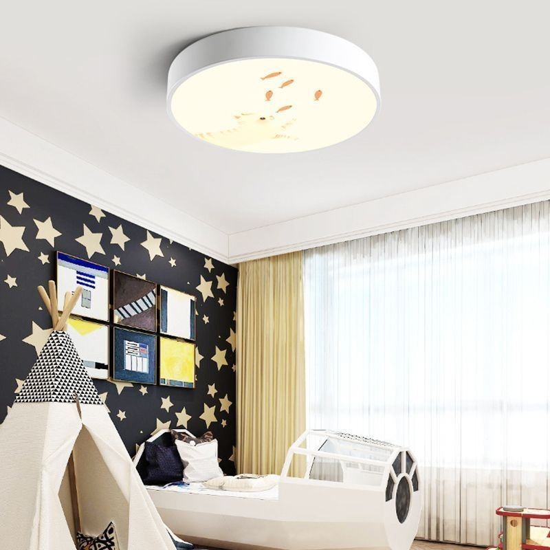Kreslená stropná lampa so zvieracím detským stropom