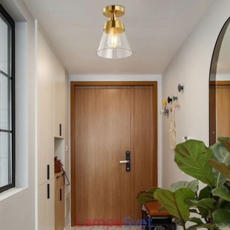 Súčasné sklenené zapustené stropné svietidlo 1 svetlomosadzný povrch