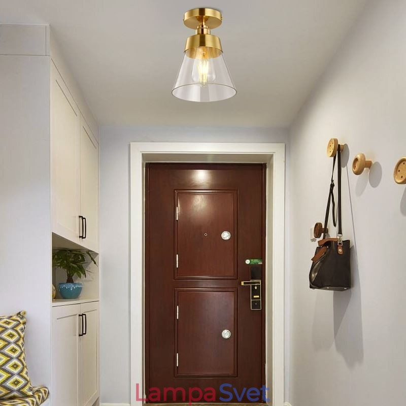 Súčasné sklenené zapustené stropné svietidlo 1 svetlomosadzný povrch