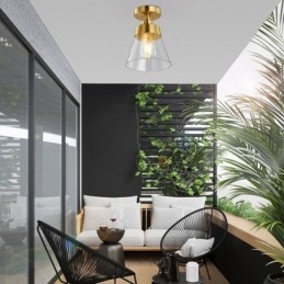 Súčasné sklenené zapustené stropné svietidlo 1 svetlomosadzný povrch