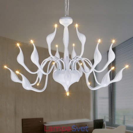 18 svetiel Stainless Post Modern Swan Luster Light G4 White Dokončené 18 svetiel Stainless Post Modern Swan Luster Light G4 White Dokončené