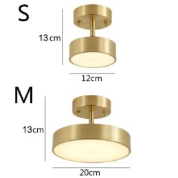 Zlaté medené mini okrúhle stropné svietidlo