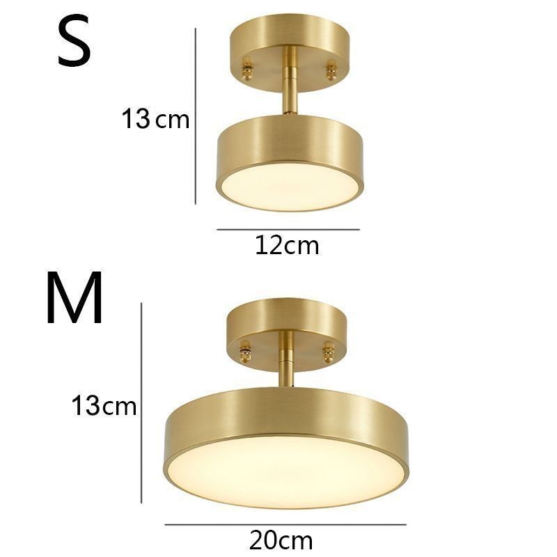 Zlaté medené mini okrúhle stropné svietidlo