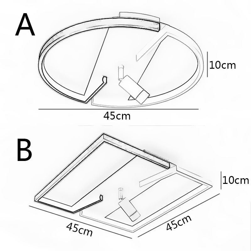 Stropné svietidlo Čiernobiele akrylové osvetlenie