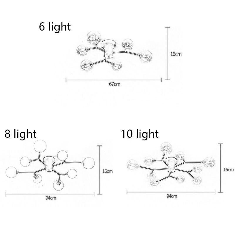 Sklenené guľôčkové stropné svietidlo Magic Bean