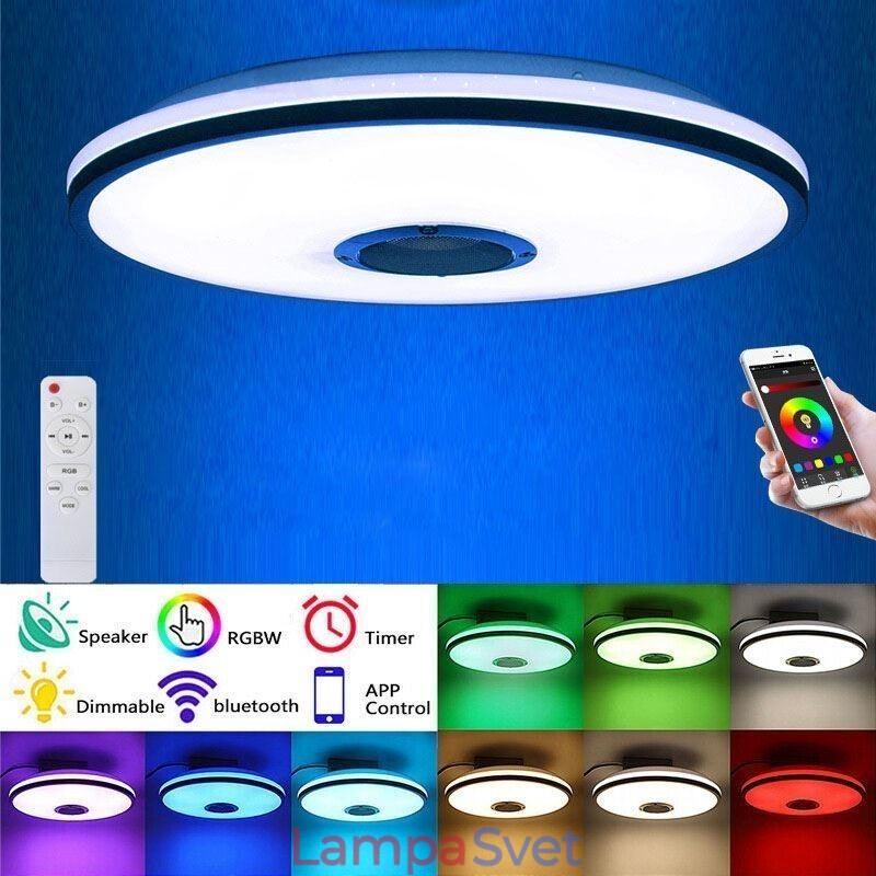 Zapustené farebné stropné svietidlo s funkciou časovania hudobného reproduktora Bluetooth