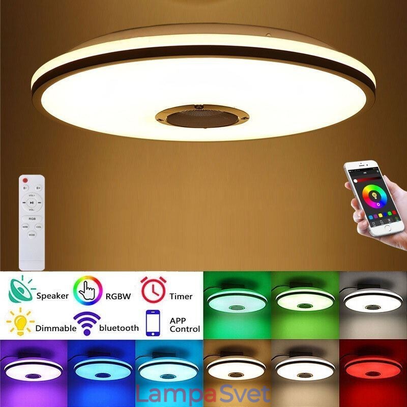 Zapustené farebné stropné svietidlo s funkciou časovania hudobného reproduktora Bluetooth