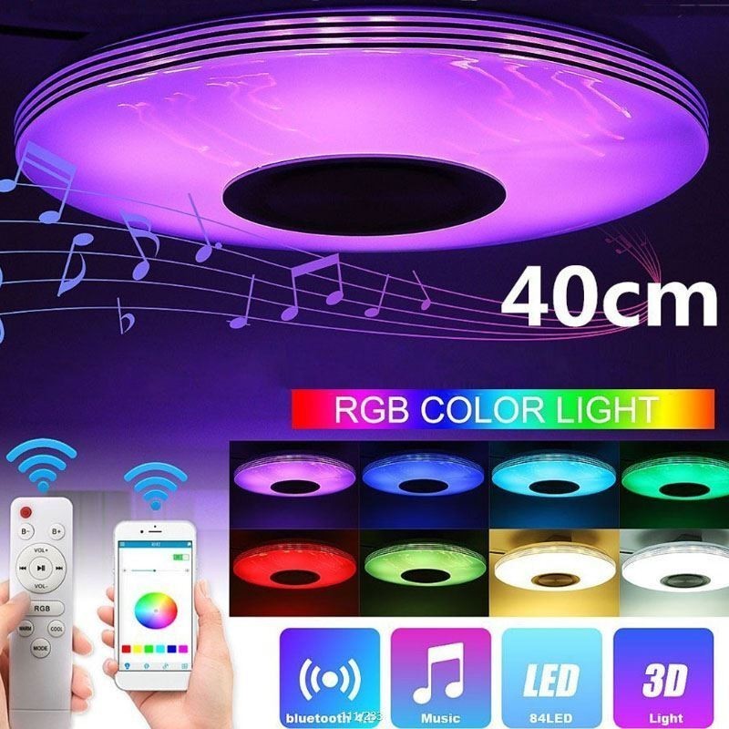 Zapustené stropné svietidlo Dekoratívne svietidlo Diaľkové ovládanie APP Bluetooth Music Speaker Lampa