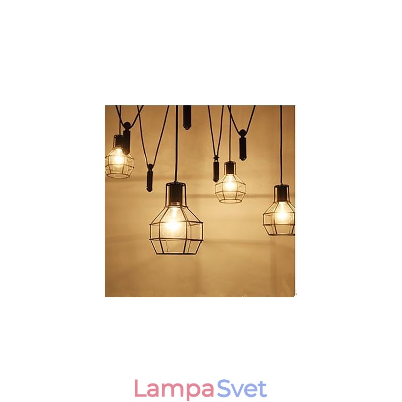 Jedáleň Luster na sedenie Americké vidiecke lampy a lucerny Zdvihnite drobné klietky Droplight