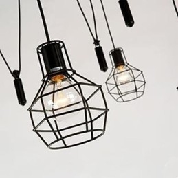 Jedáleň Luster na sedenie Americké vidiecke lampy a lucerny Zdvihnite drobné klietky Droplight