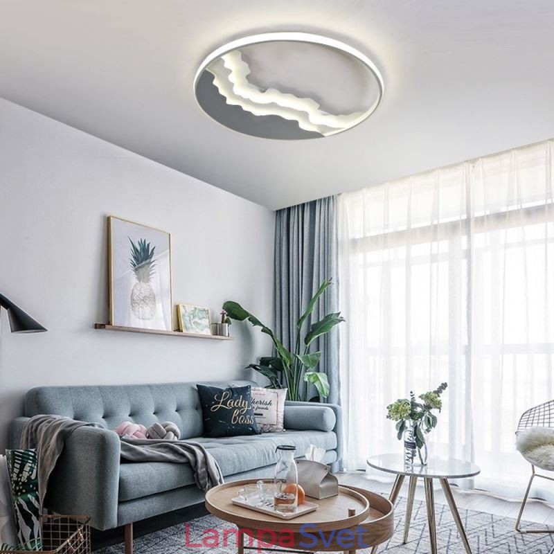 Okrúhle jedinečné akrylové stropné svietidlo v tvare vlny