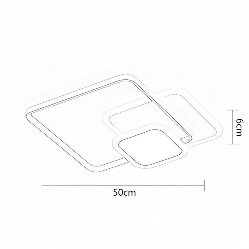 Zapustené dekoratívne stropné svietidlo so štvorcovými rámami