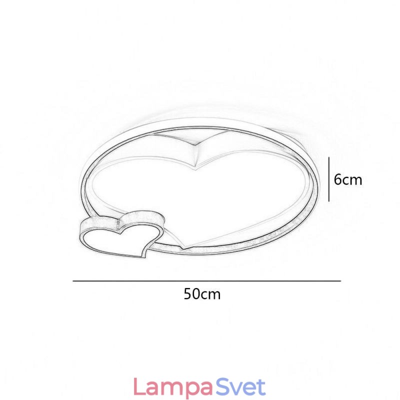 Dekoratívne stropné svietidlo Double Hearts pod omietku
