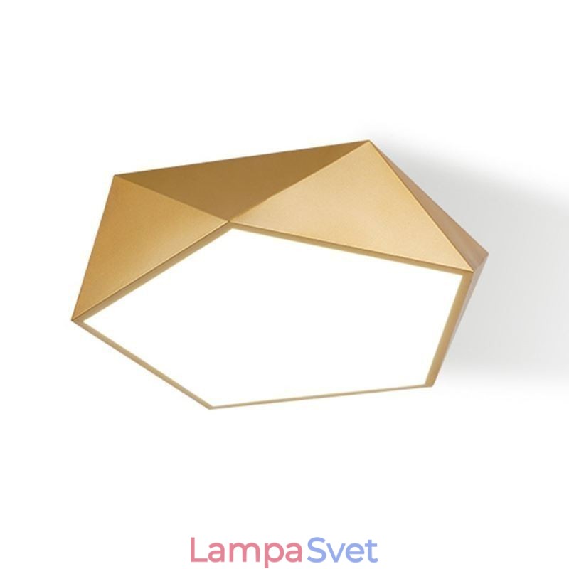 Zlaté geometrické zapustené akrylátové stropné svietidlo