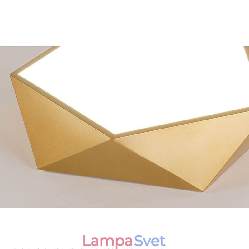 Zlaté geometrické zapustené akrylátové stropné svietidlo