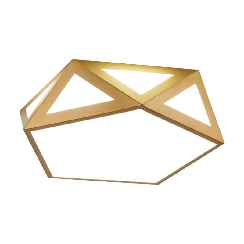 Zlaté geometrické zapustené akrylátové stropné svietidlo