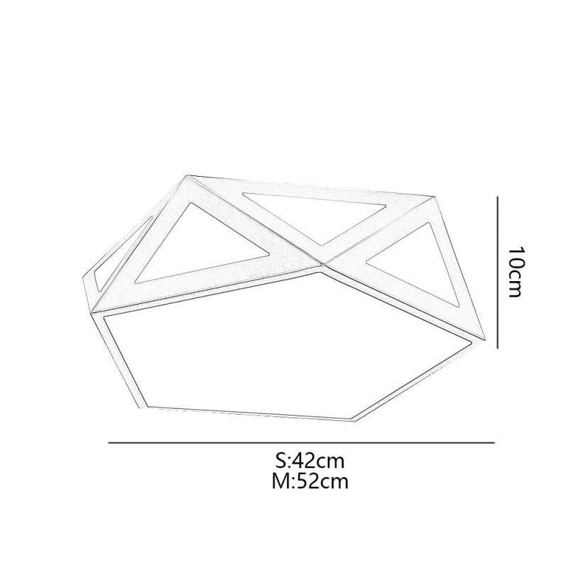 Zlaté geometrické zapustené akrylátové stropné svietidlo