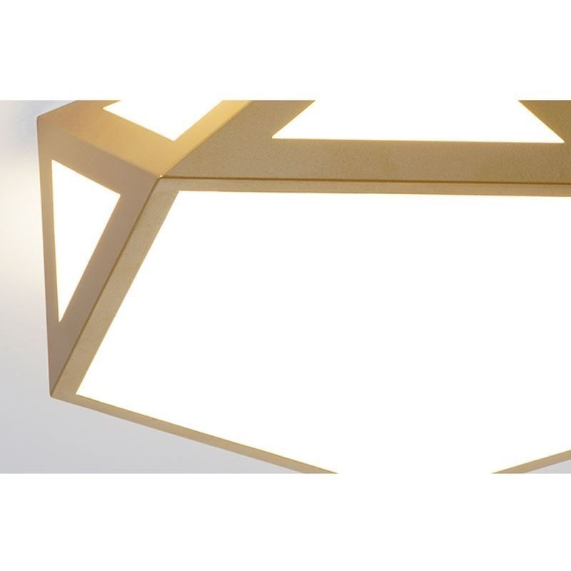 Zlaté geometrické zapustené akrylátové stropné svietidlo