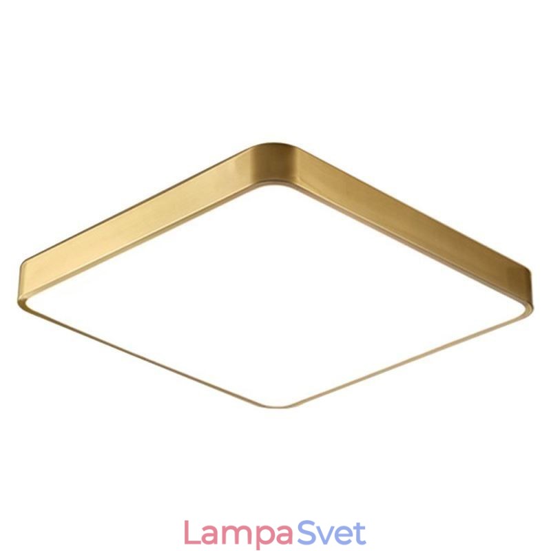 Zapustené minimalistické akrylové štvorcové zlaté stropné svietidlo