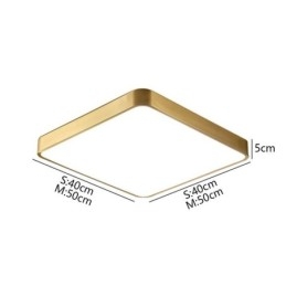 Zapustené minimalistické akrylové štvorcové zlaté stropné svietidlo