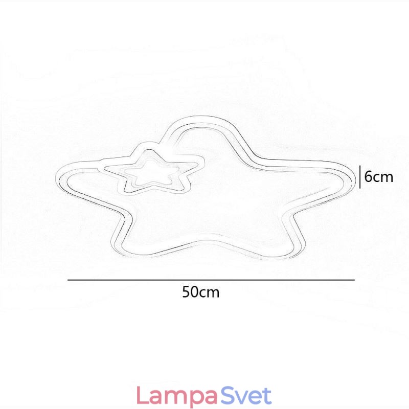 Creative Star Flush Mount Golden Star stropné svietidlo