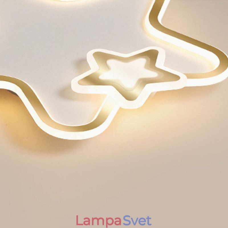Creative Star Flush Mount Golden Star stropné svietidlo