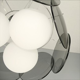 ponuky Milan Simple Fashion Style Luster Light Smoke Grey Glass Luster