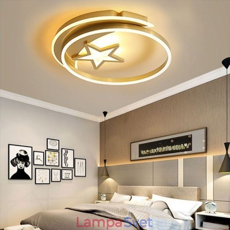Stropné svietidlo Moon Star Flush Mount zlaté akrylové svietidlo Stropné svietidlo Moon Star Flush Mount zlaté akrylové svietidlo
