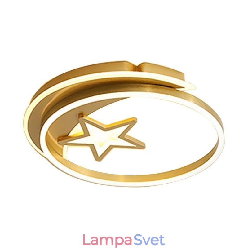 Stropné svietidlo Moon Star Flush Mount zlaté akrylové svietidlo