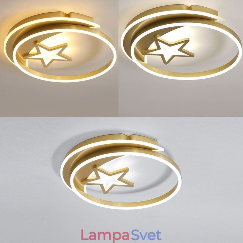 Stropné svietidlo Moon Star Flush Mount zlaté akrylové svietidlo