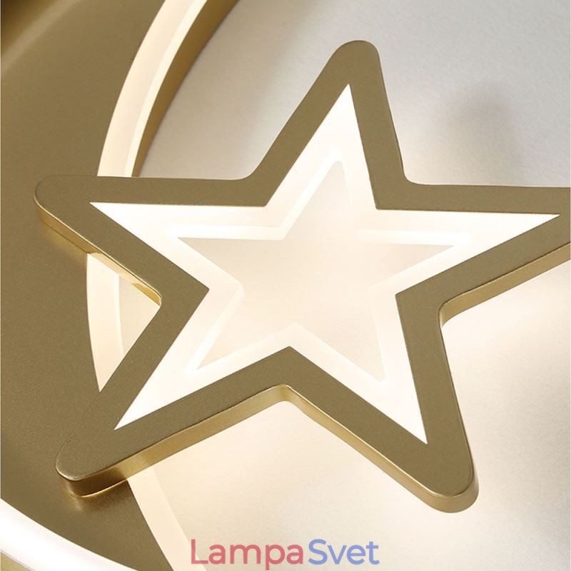Stropné svietidlo Moon Star Flush Mount zlaté akrylové svietidlo