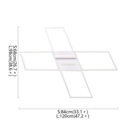 Minimalistické akrylové stropné svietidlo v tvare X