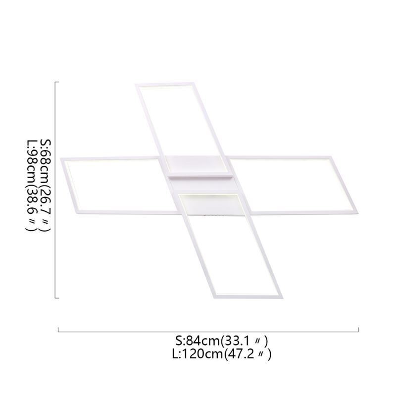 Minimalistické akrylové stropné svietidlo v tvare X